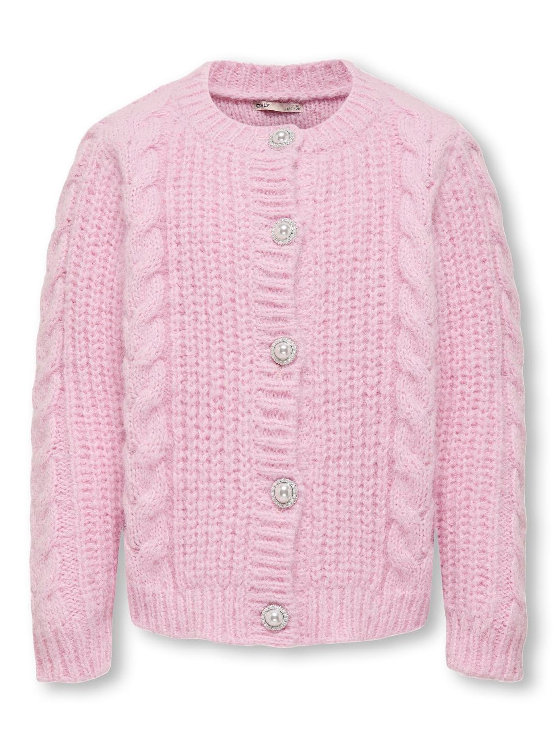 ONLY O-hals strikket cardigan -Pink Lady - 15296423