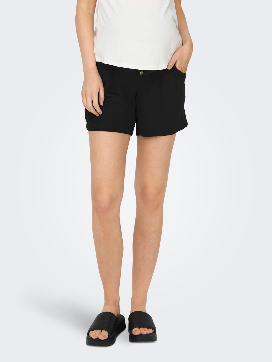ONLY Relaxed Fit Høy midje Maternity Shorts -Black - 15296449