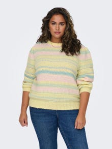 ONLY Curvy o-neck knitted pullover -French Vanilla - 15296459
