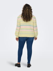 ONLY Curvy o-neck knitted pullover -French Vanilla - 15296459