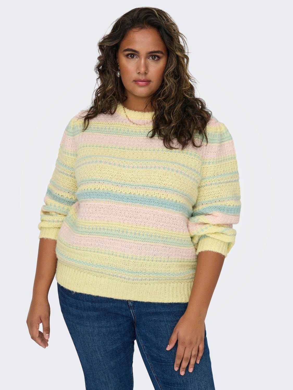 ONLY O-ringning Curve Pullover -French Vanilla - 15296459