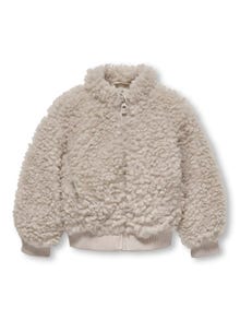 ONLY Mini high neck teddy jacket -Moonbeam - 15296464