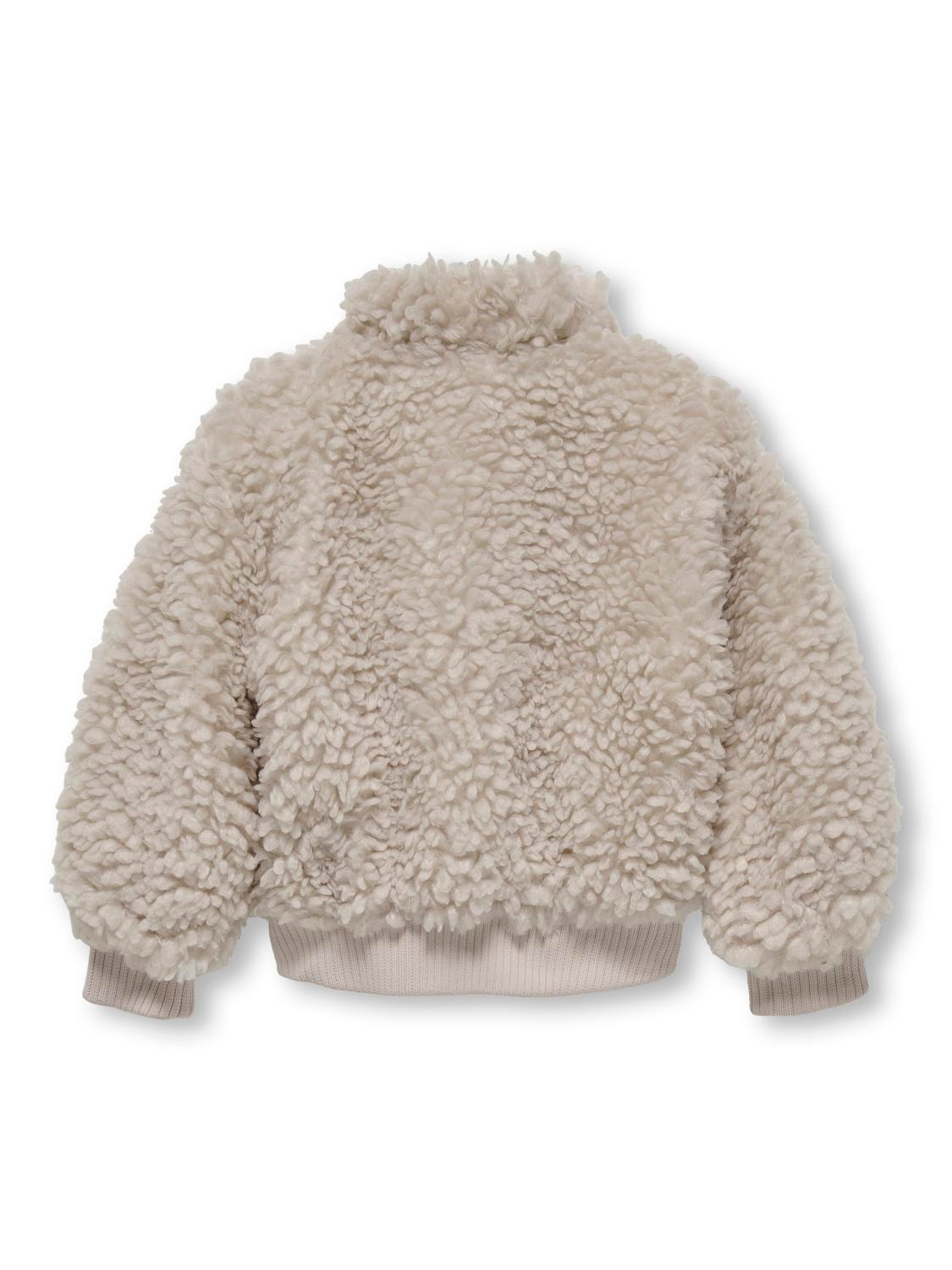 ONLY Mini high neck teddy jacket -Moonbeam - 15296464