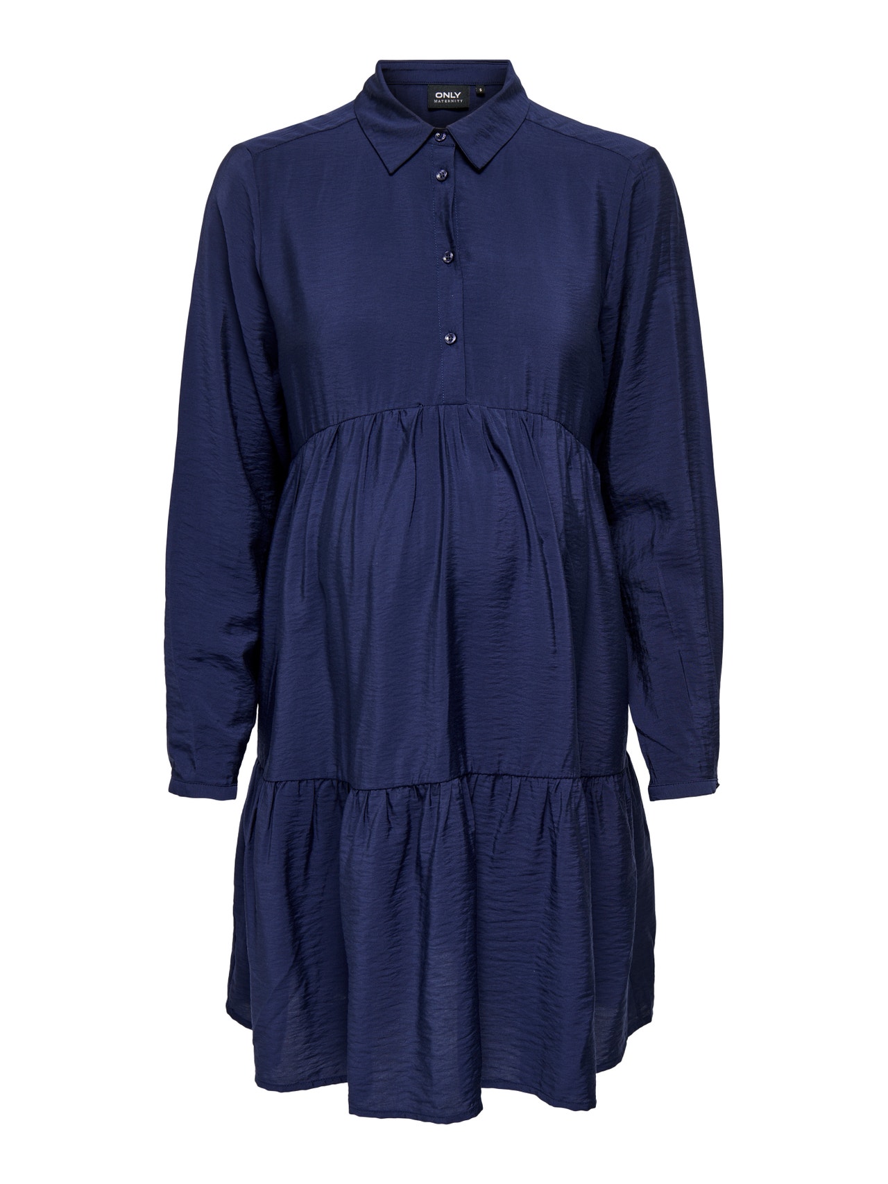 ONLY Regular fit Overhemd kraag Zwangerschap Korte jurk -Evening Blue - 15296535