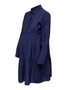 ONLY Robe courte Regular Fit Col chemise Grossesse -Evening Blue - 15296535