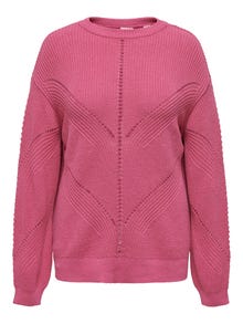 ONLY Round Neck Curve Pullover -Fuchsia Purple - 15296585