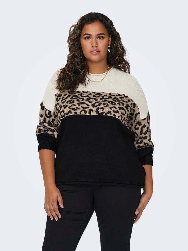 ONLY Curvy o-neck knitted pullover - 15296588