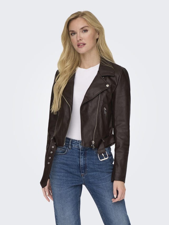 ONLY Faux leather biker jacket - 15296592