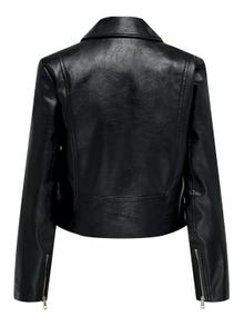 ONLY Biker jakke i imiteret læder -Black - 15296592