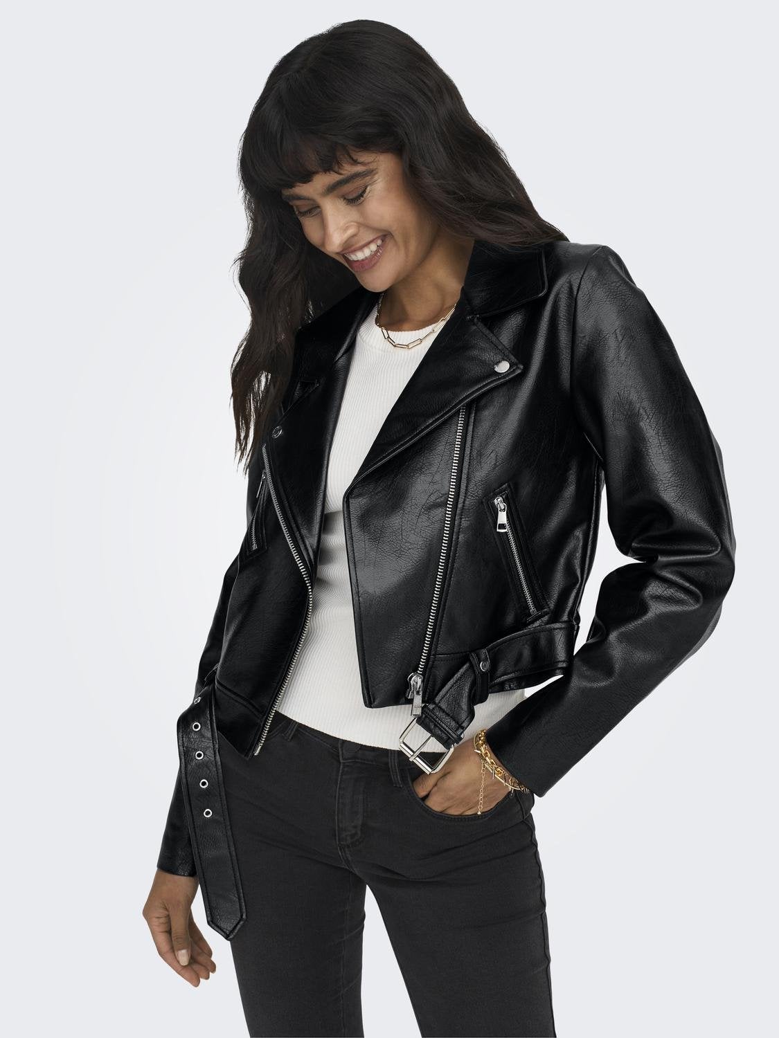 Leather biker jacket sale for sale