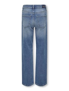ONLY Wide Leg Fit Splittkant Jeans -Medium Blue Denim - 15296599