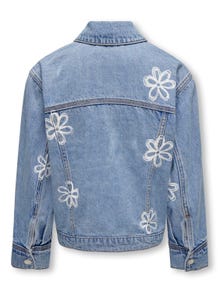 ONLY Denim jacket with flower print -Medium Blue Denim - 15296603