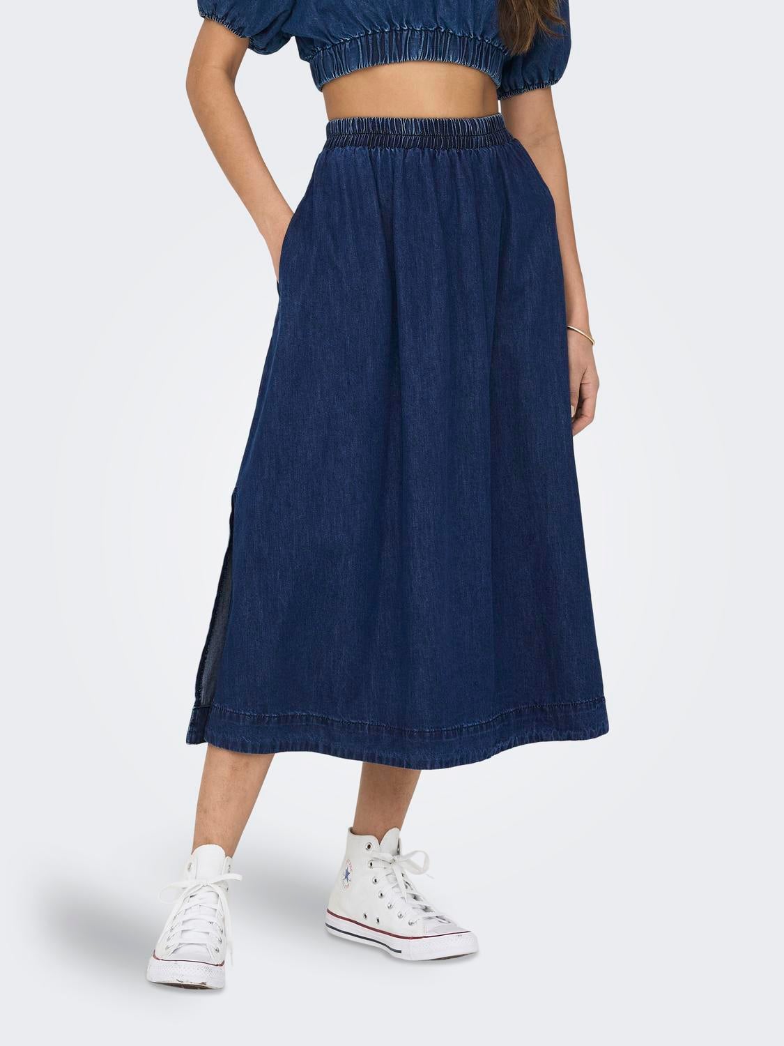 Midi long outlet jean skirt