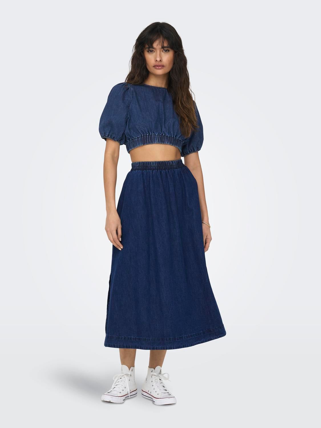 Mid length 2024 denim skirts suppliers