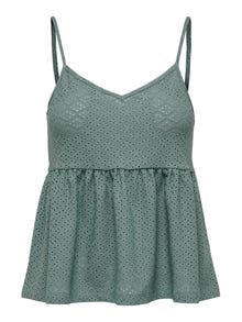ONLY Tops Corte loose Cuello en V -Chinois Green - 15296635