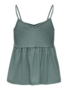ONLY Tops Corte loose Cuello en V -Chinois Green - 15296635