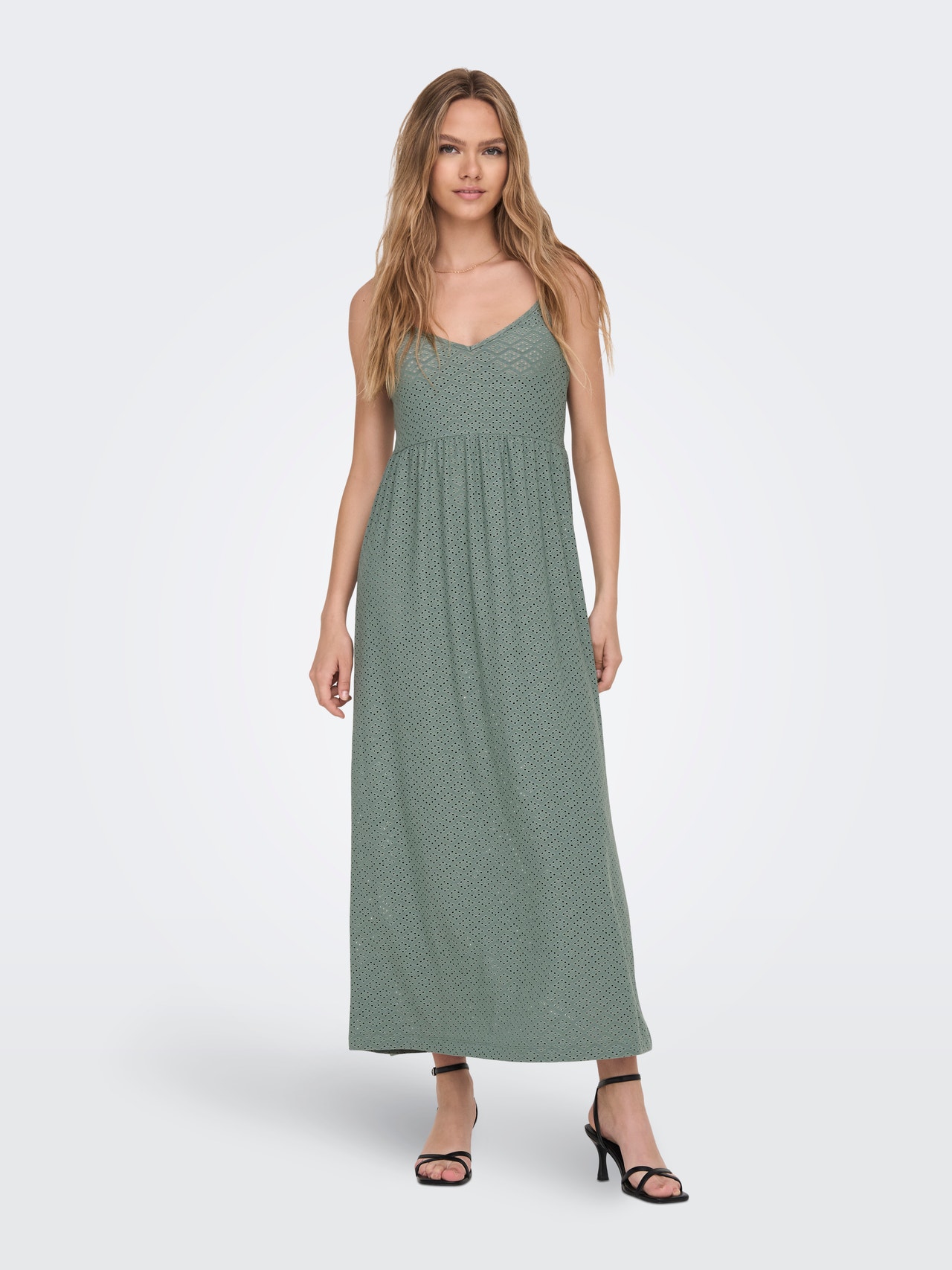 ONLY V-Hals Maxi Kjole -Chinois Green - 15296637