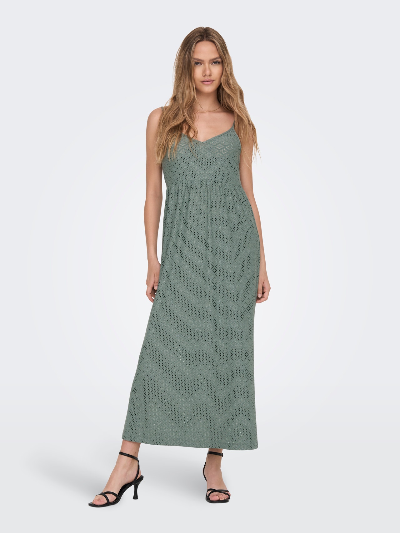 ONLY Loose fit V-Hals Korte jurk -Chinois Green - 15296637