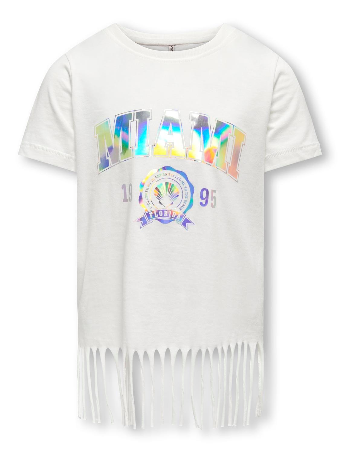 ONLY Krój pudełkowy Okrągły dekolt T-shirt -Cloud Dancer - 15296717