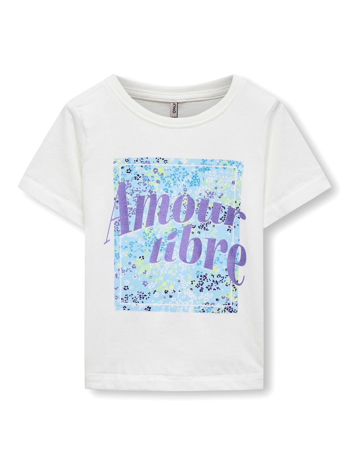 ONLY Mini printet t-shirt -Cloud Dancer - 15296732