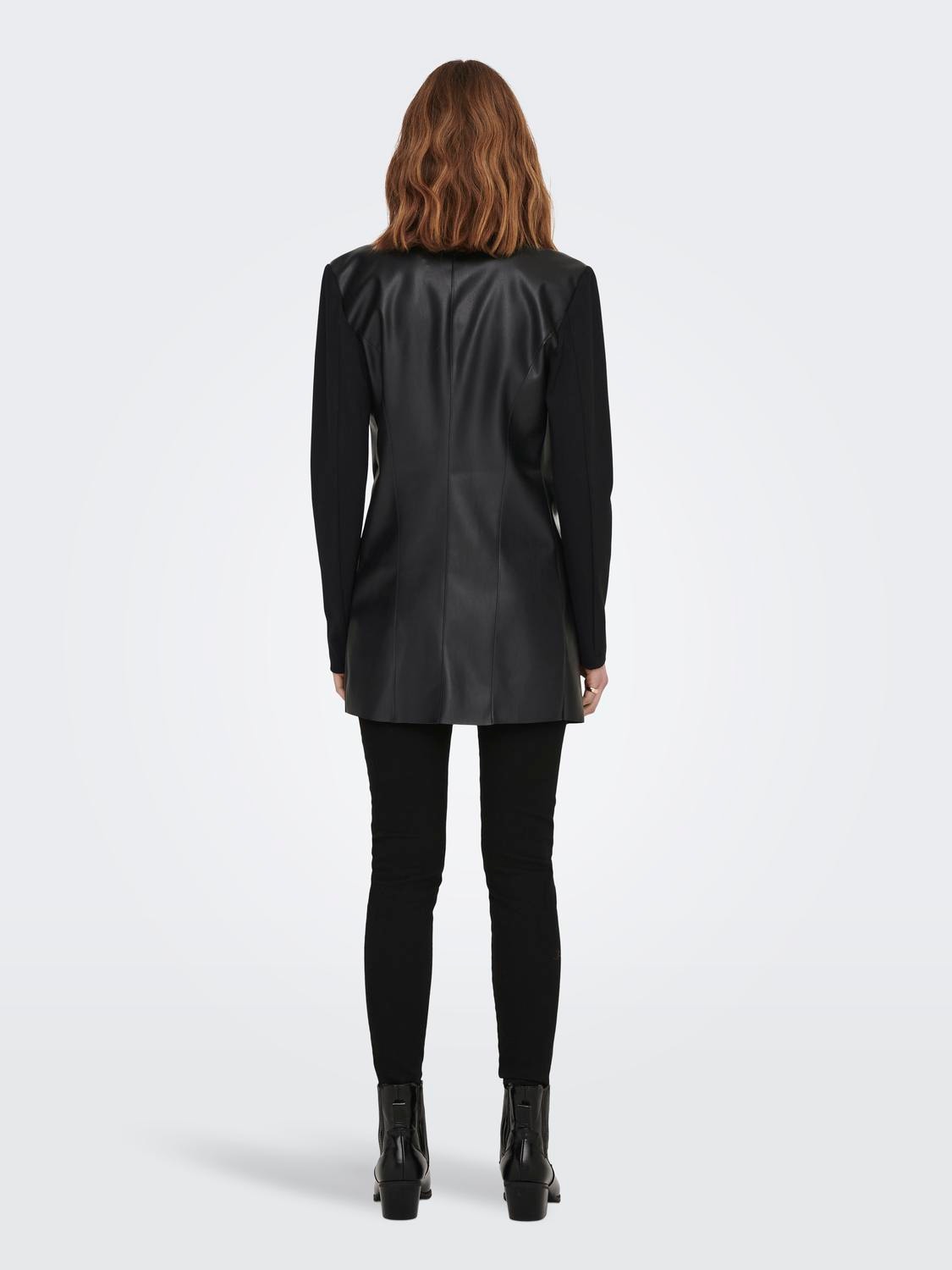 ONLY Tall imiteret læder jakke -Black - 15296759