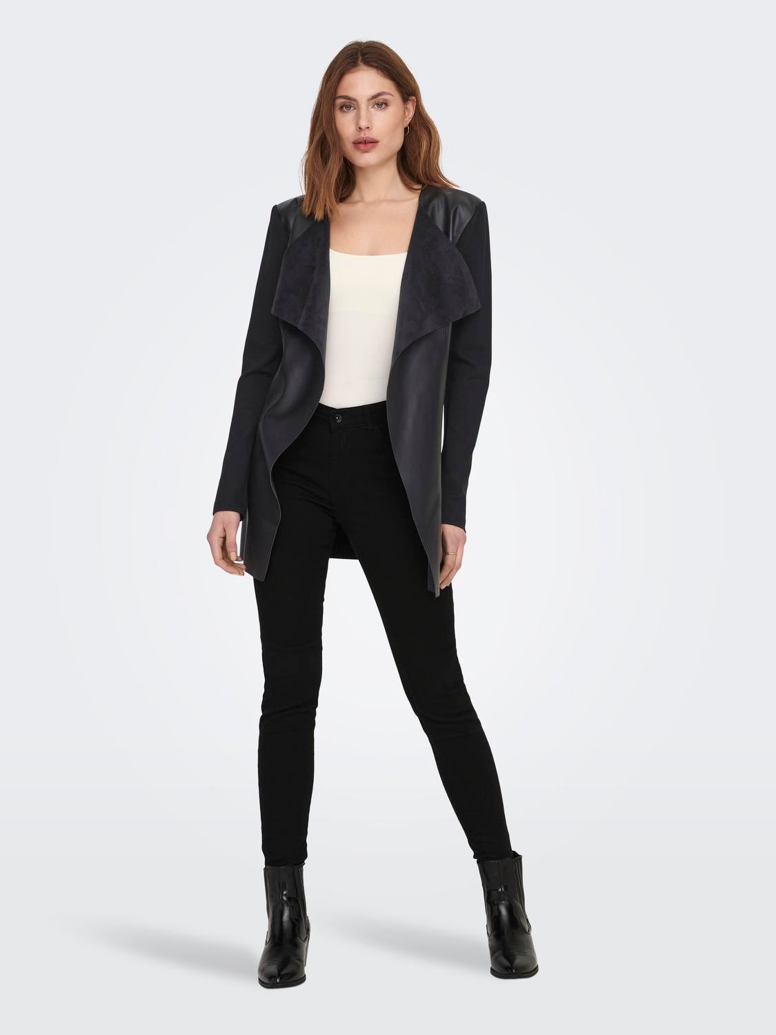 Womens tall faux leather on sale jacket