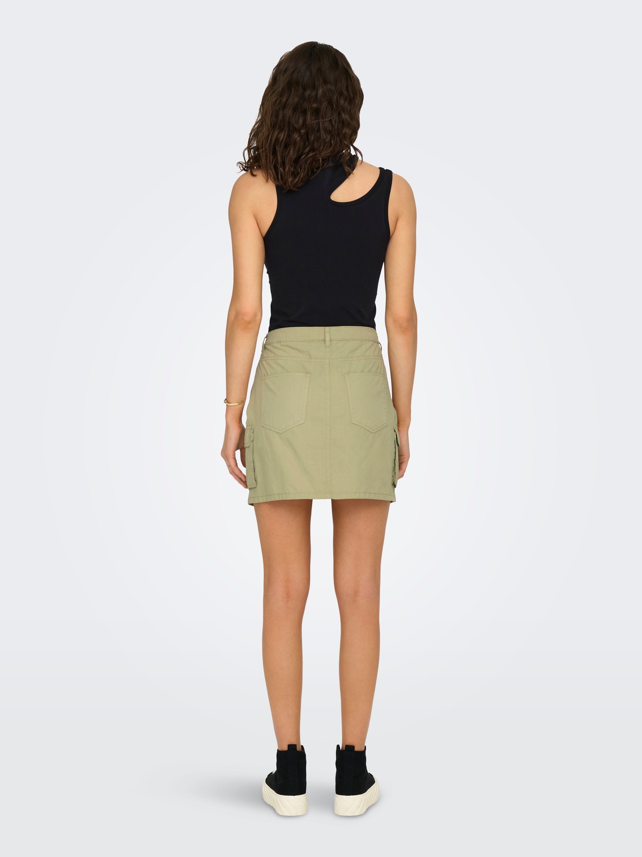 ONLY Mid waist Short skirt -Cornstalk - 15296878