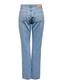 ONLY Straight Fit Middels høy midje Jeans -Light Blue Denim - 15296921