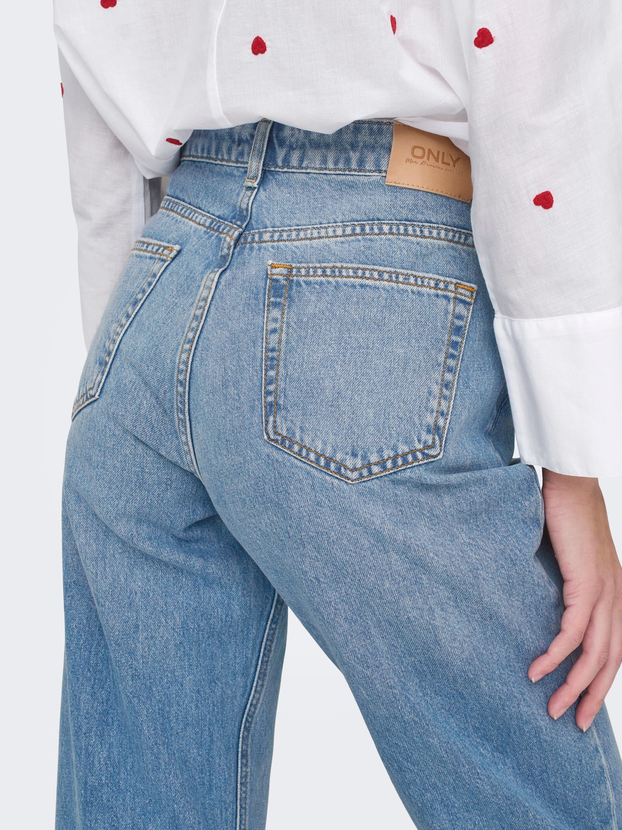 ONLY ONLJACI Taille moyenne Straight Fit Jeans -Light Blue Denim - 15296921