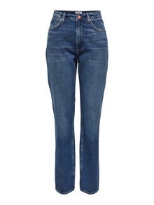 ONLY Straight fit Mid waist Jeans -Medium Blue Denim - 15296923