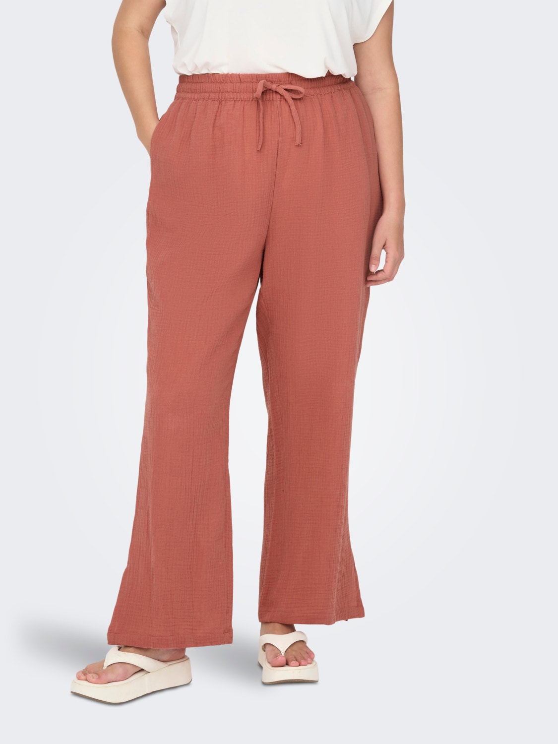 ONLY Loose Fit Side slits Trousers -Canyon Rose - 15296932