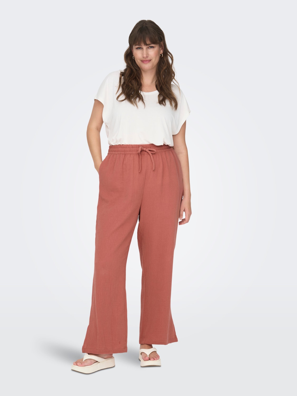 ONLY Pantalones Corte loose Aberturas laterales -Canyon Rose - 15296932