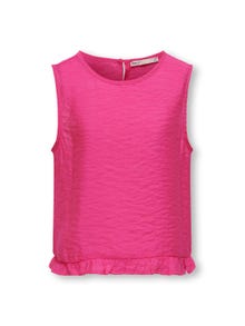 ONLY O-neck top with frill edge -Fuchsia Purple - 15296957