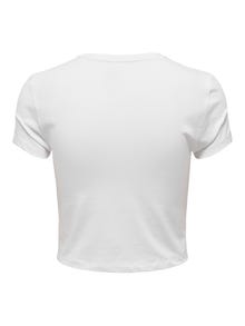 ONLY Cropped o-hals t-shirt -Bright White - 15296958