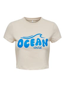 ONLY Regular Fit O-Neck T-Shirt -Sandshell - 15296958
