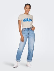 ONLY Regular fit O-hals T-shirts -Sandshell - 15296958