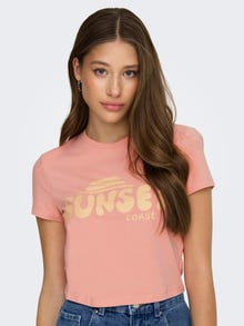 ONLY Regular Fit O-hals T-skjorte -Coral Haze - 15296958