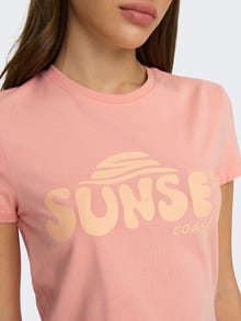 ONLY Cropped o-hals t-shirt -Coral Haze - 15296958