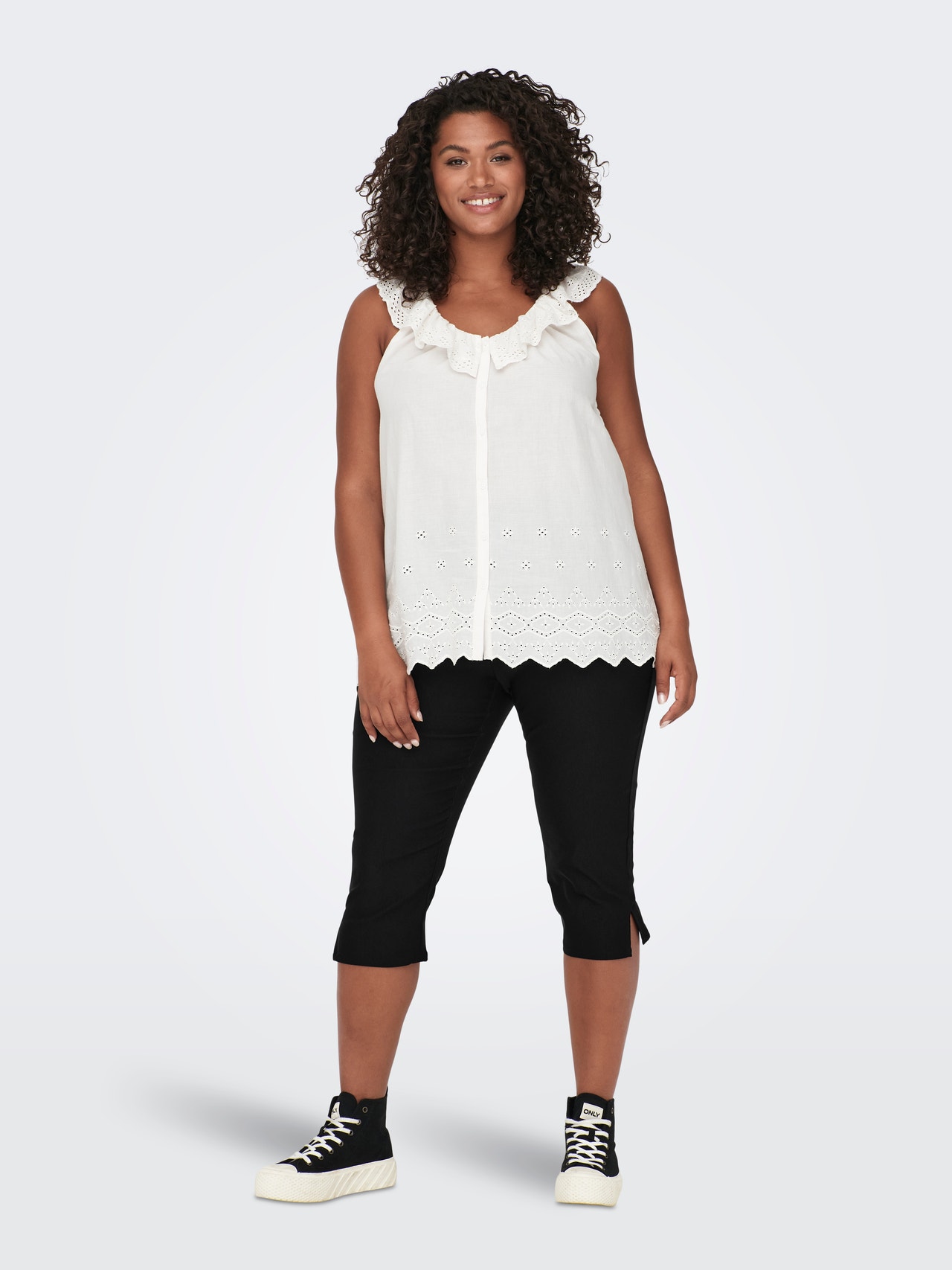 ONLY Tavapärane lõige Kõrge vöökoht Püksid -Black - 15296974