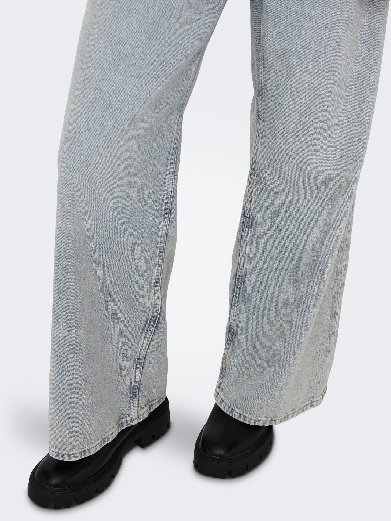 ONLY Wide leg fit Low waist Jeans -Light Blue Denim - 15296977