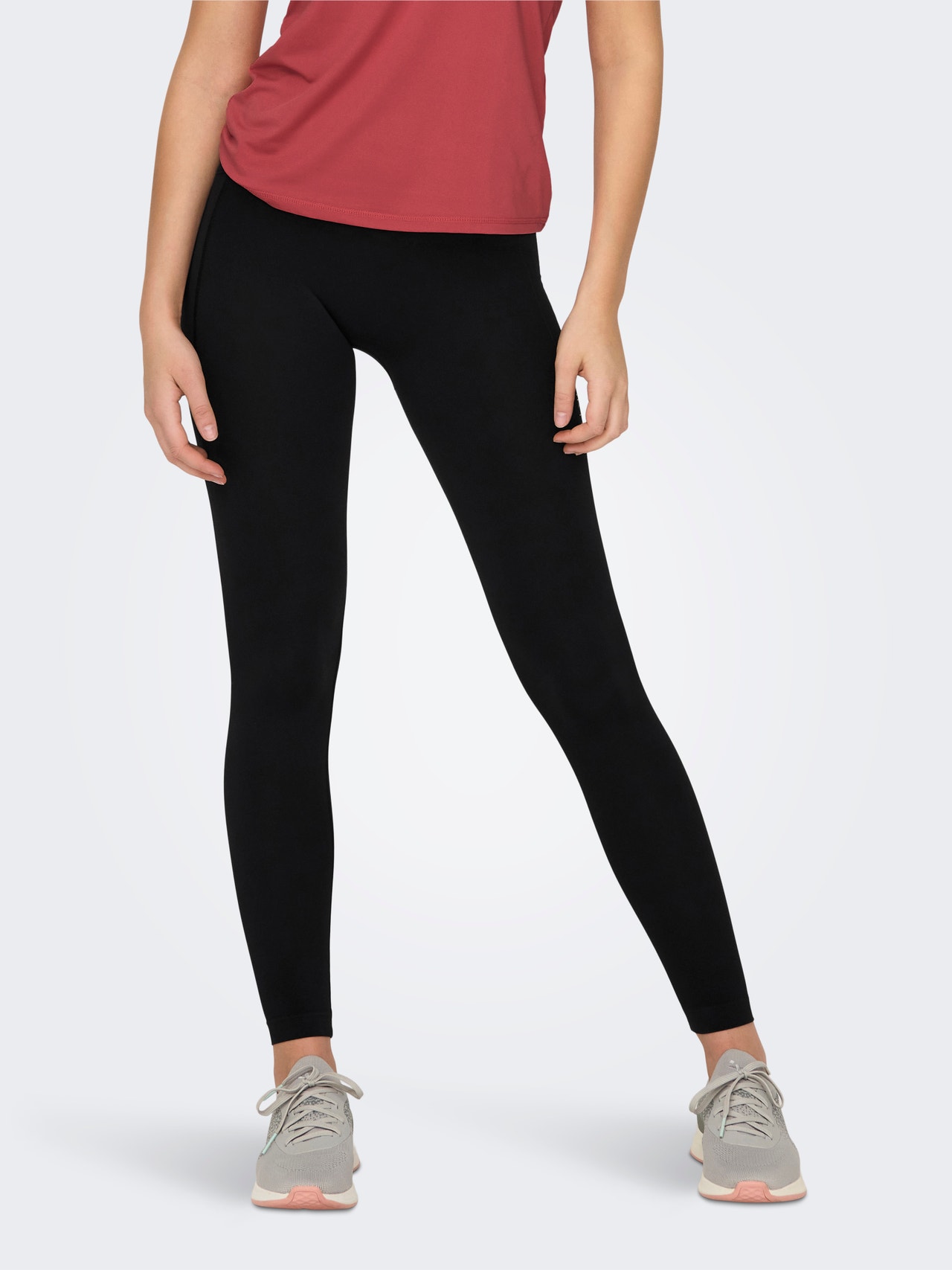 Seamless traning tights with pockets, Black