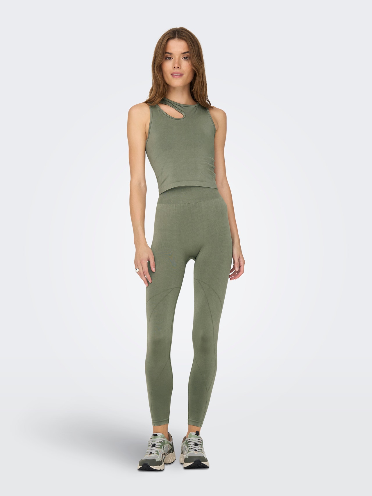 ONLY Tight Fit High waist Leggings -Dusty Olive - 15296999