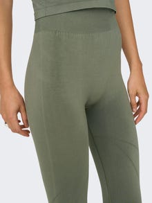 ONLY Leggings Tight Fit Taille haute -Dusty Olive - 15296999
