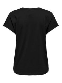 ONLY Locker geschnitten Rundhals T-Shirt -Black - 15297020