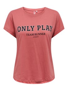 ONLY Training t-shirt med print -Mineral Red - 15297020