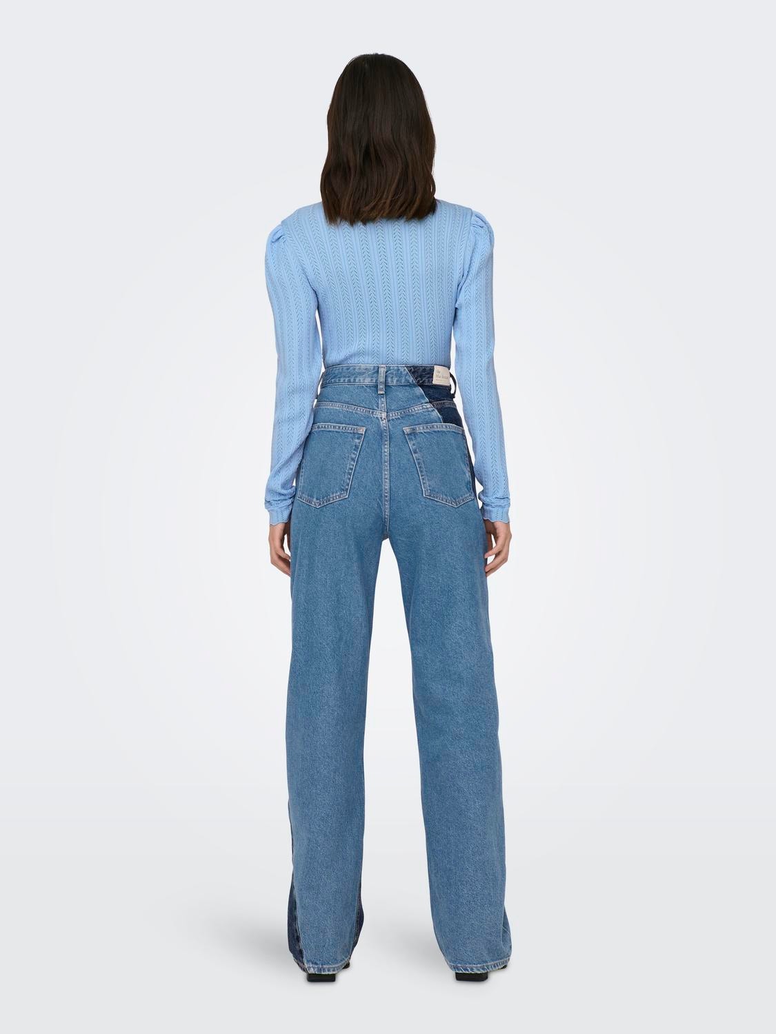 ONLY Straight fit High waist Jeans -Dark Blue Denim - 15297044