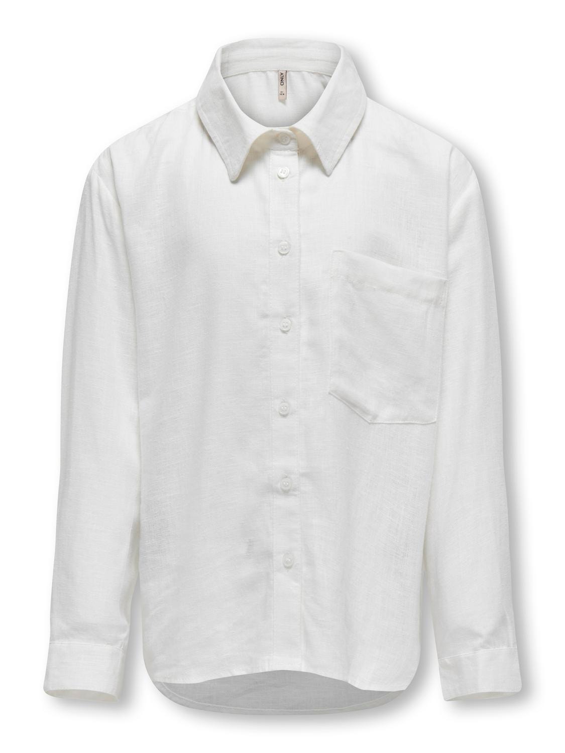 ONLY Hørblanding skjorte -Bright White - 15297052