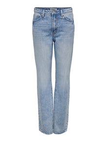 ONLY Krój prosty Średnia talia Jeans -Light Blue Denim - 15297087