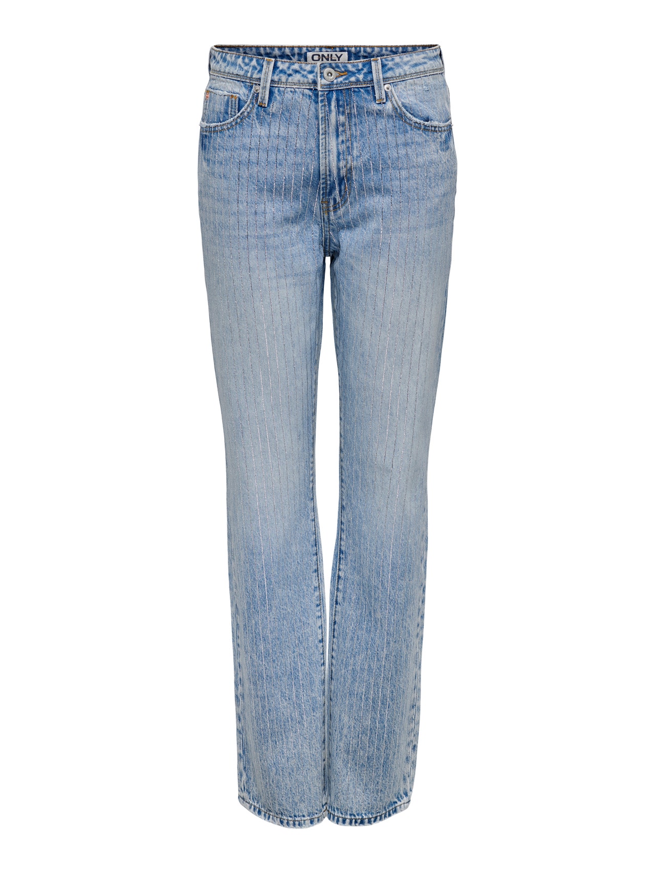 ONLY ONLJaci Mid Waist Straight Jeans -Light Blue Denim - 15297087