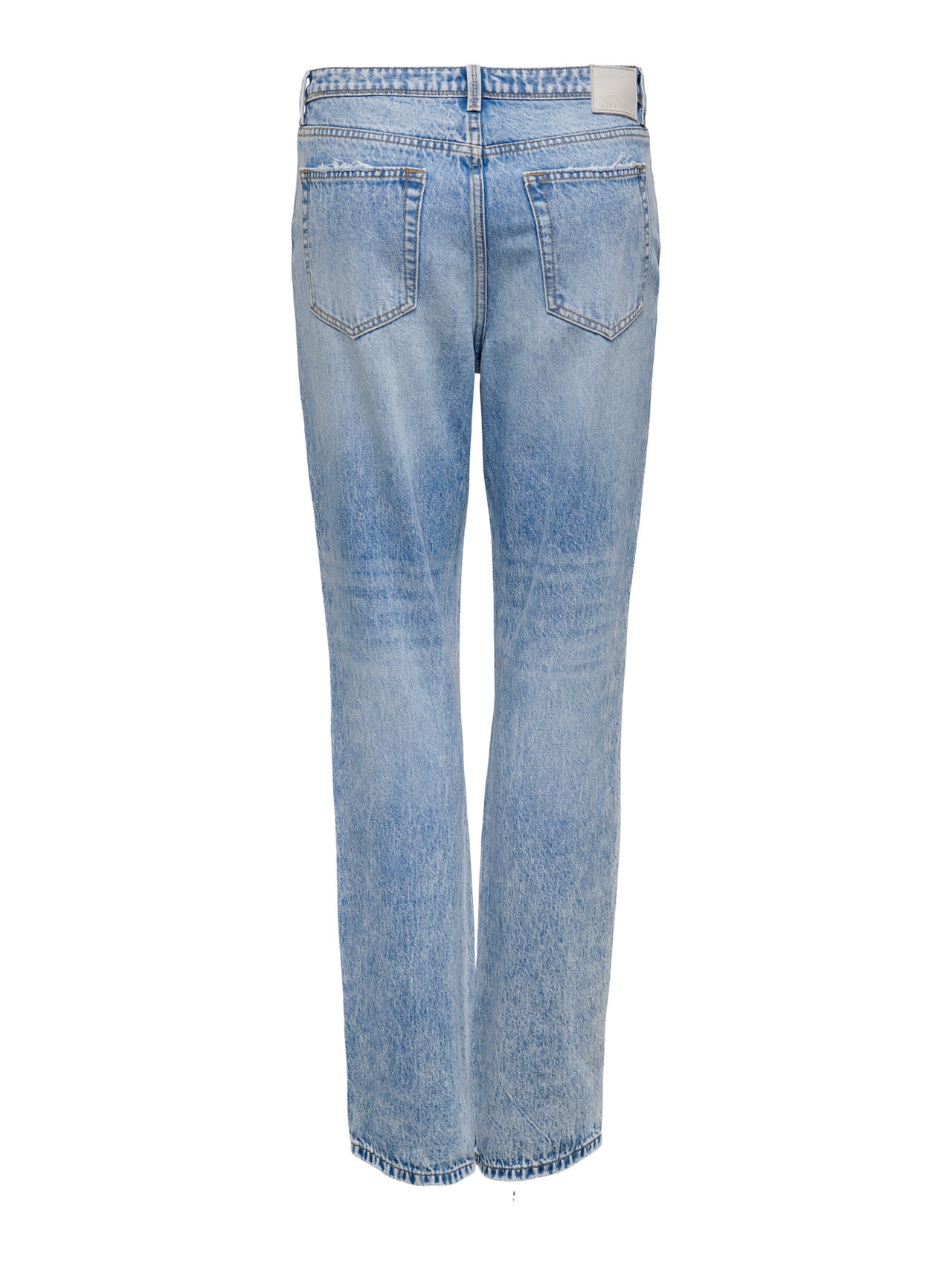 ONLY Jeans Straight Fit Taille moyenne -Light Blue Denim - 15297087